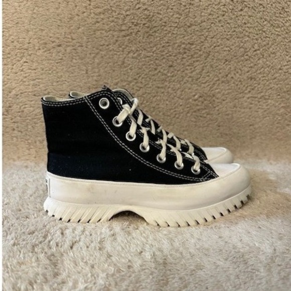 Converse Shoes - Converse Chuck Taylor All Star Lugged Platform High Top Black White Womens 5.5